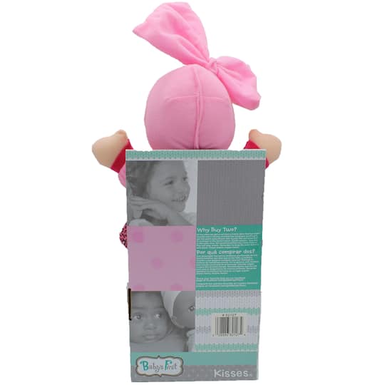 Goldberger Baby's First® Kisses™ 13" Bilingual Baby Doll with Leopard Print Shirt